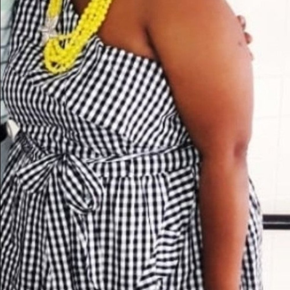 Gingham print midi dress